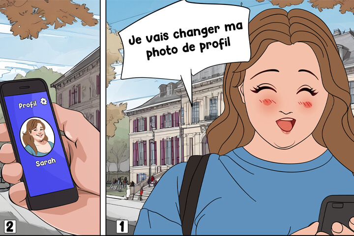 Bande dessinée sur la grossophobie à l'école, case 1