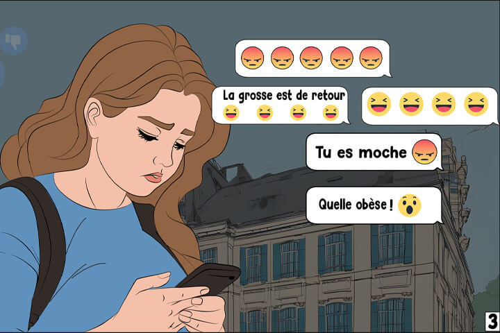 Bande dessinée sur la grossophobie à l'école, case 2