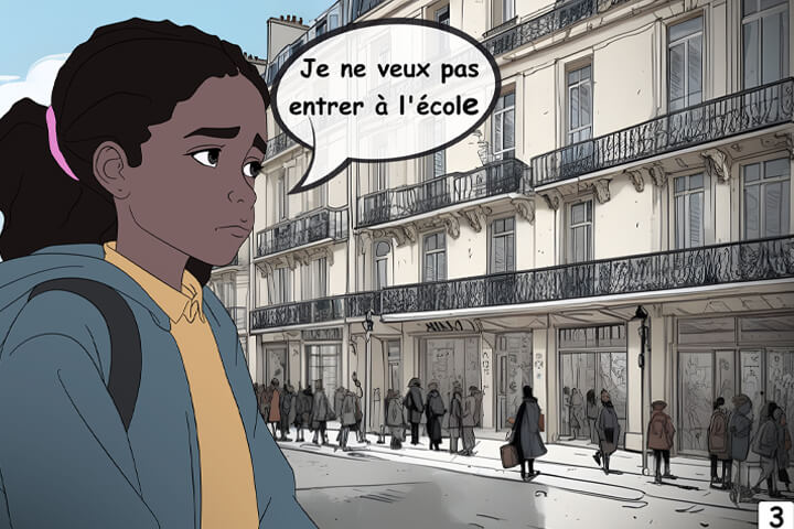 Bande dessinée sur le racisme à l'école, case 3
