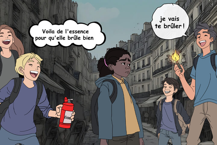 Bande dessinée sur le racisme à l'école, case 5