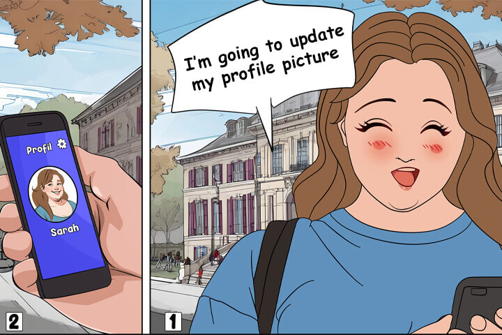 Comic about fat shaming at school, panel 1