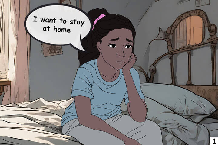 Comic about racism at school, panel 1