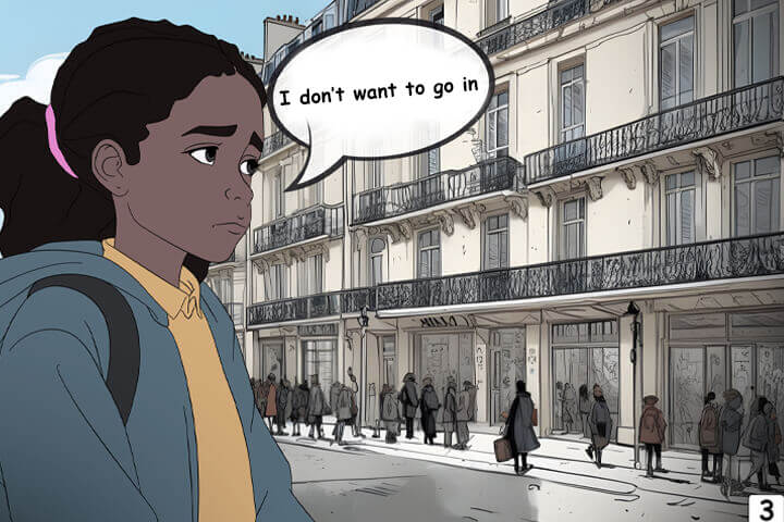 Comic about racism at school, panel 3