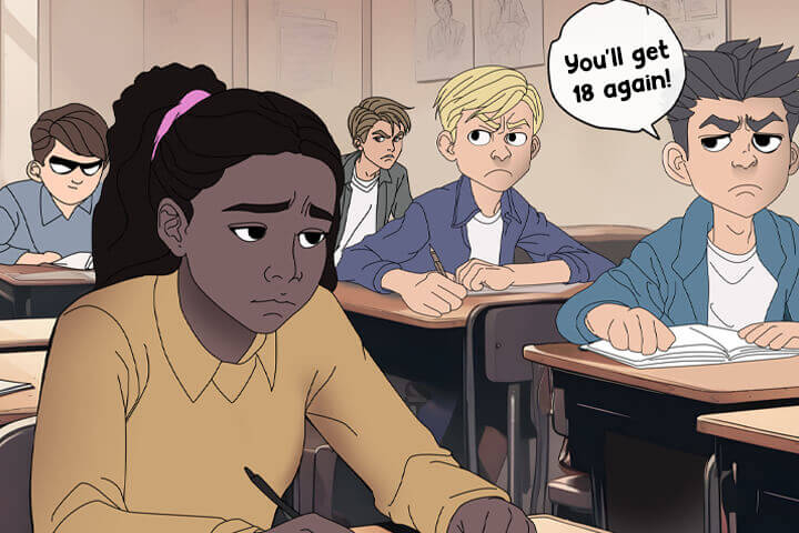 Comic about racism at school, panel 4