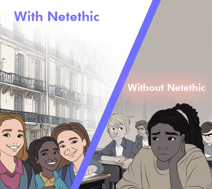 Comic: with and without Netethic against racism
