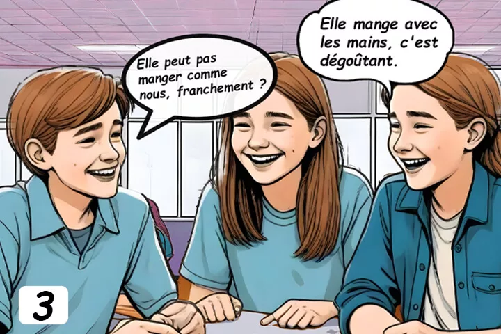Bande dessinée sur la discrimination ethnique, case 3
