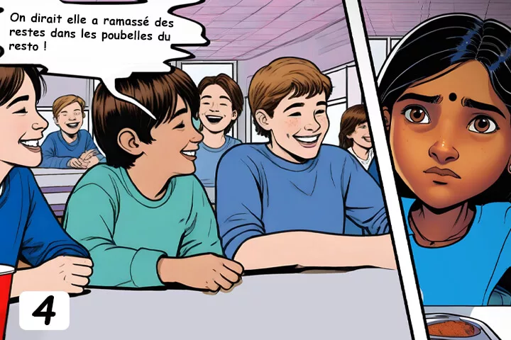 Bande dessinée sur la discrimination ethnique, case 4