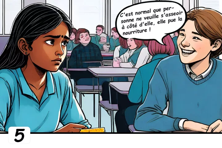 Bande dessinée sur la discrimination ethnique, case 5
