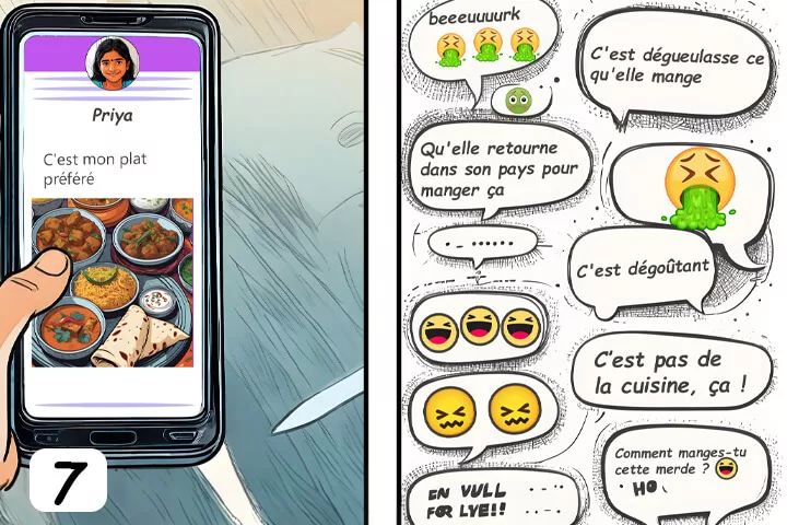 Bande dessinée sur la discrimination ethnique, case 7