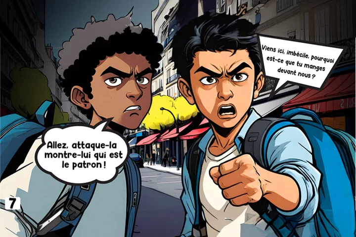 Bande dessinée sur le harcèlement religieux, case 6